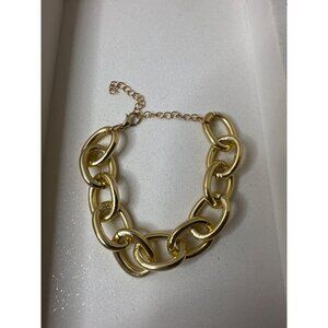 Chunky Gold-Tone Chain Bracelet With Adjustable Clasp Womens Fashion Jewelry